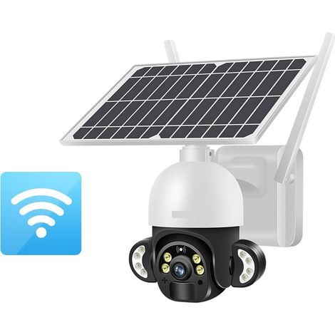 Caméra de sécurité à Domicile Caméra de sécurité Solaire 4MP 4G, 2K, sans Fil, détection Humaine, vidéosurveillance, for l'extérieur, Batterie Longue durée de Veille(4MP WiFi No Card) (1/5)