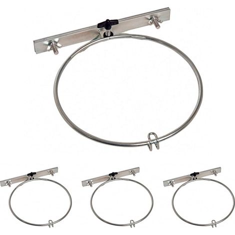 Lot de 4 - Support de Fixation pour Gamelle - Bol Inox - Montage Mural ou Cage - Ergonomie Digestion - Chien - Argent - 2 Tailles Disponibles (1/4)