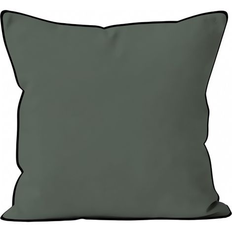 Coussin en microfibre lavée 60x60 cm BOHEME kaki, par Soleil d'Ocre