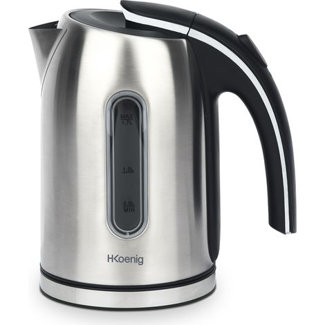 Bouilloire électrique sans fil 1,7 L 2200 W – Socle 360° – Arrêt automatique – Corps en acier inoxydable – Hkoenig