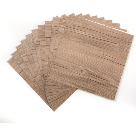 d-c-fix piastrelle adesive pavimento Dark Oak effeto legno rovere - 11 pezzi - PVC vinile impermeabile rivestimento vinilico listoni mattonelle per uso interno, bagno e cucina 30x30 cm (1/4)