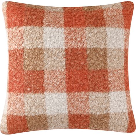 Housse de coussin carrée en laine artificielle douce et moelleuse, pour canapé, salon ou chambre (45 x 45 cm). (1/5)