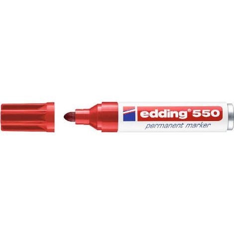 Rotulador edding punta fibra permanente 550 rojo n.2 -punta redonda recargable