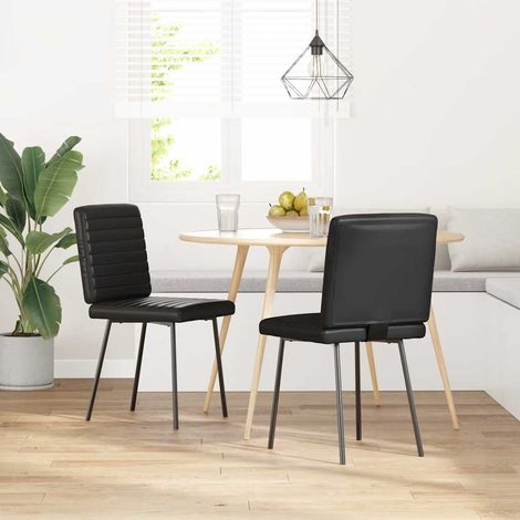 Esszimmerstühle 2 Stk. Schwarz Kunstleder (1/5)