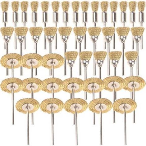 Brosse de fil, brosse de tasse de roue 45 pièces, roue de fil de sertissage en acier au carbone brut pour la rouille, le décapage et le meulage (1/4)