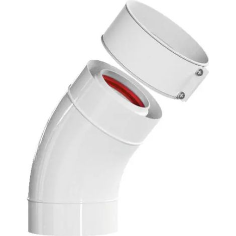 Curva coassiale 45° con manicotto e fascetta per caldaie convezionali ø60/100 PUCCI