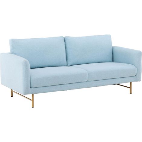 Canapé 3 Places Design "Sky" 198cm Bleu Clair (1/5)