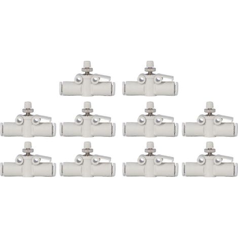 10 Stück Luftstromregelventile aus PVC, pneumatische gerade Steckkupplungen für Schläuche