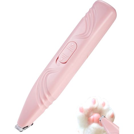 Tondeuse sans fil pour animaux, tondeuse silencieuse pour les pattes, les yeux et les oreilles, rasoir doux pour chiens et chats, rose