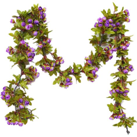 Guirlande de Roses Artificielles Violette pour Décoration Murale et Plafond