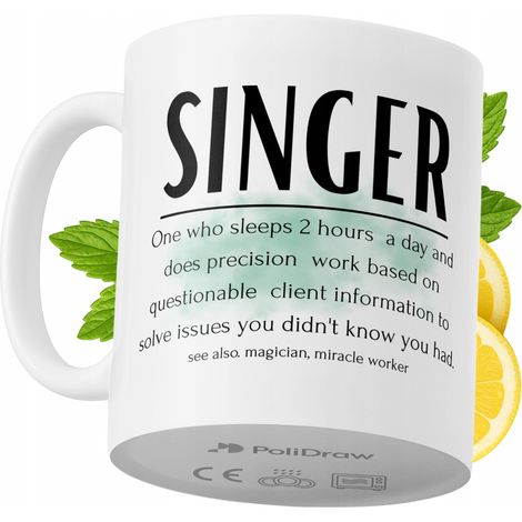 Tazza divertente e umoristica per un cantante, ideale per caffè e tè, con grafica e testo divertenti. Perfetta per compleanni, onomastici e festività. Tazza premium per occasioni speciali, per casa, u (1/5)