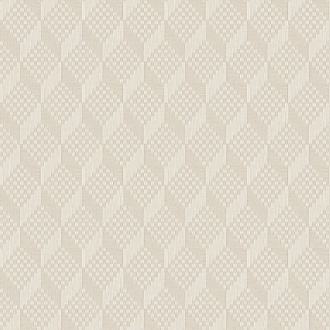 Papier peint 3D Profhome GR322302-DI papier peint intissé gaufré à chaud gaufré avec un motif de losanges subtilement chatoyant crème beige-nacré gris soie 5,33 m2