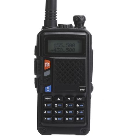 Kit de talkie-walkie portable avec écran LCD, clip de fixation arrière, noir, prise UE 100-240 V (1/5)