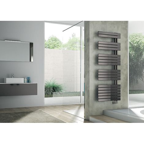 Radiateur sèche-serviettes électrique Soul RSS750W. blanc. 1418x550x50mm. collecteurs à gauche - IRSAP SPA (1/4)