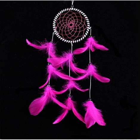 Attrape Rêves Fait Main - Décoration Murale En Fer Et Plumes - Pour Salon Chambre Voiture - 1 Pièce (1/3)