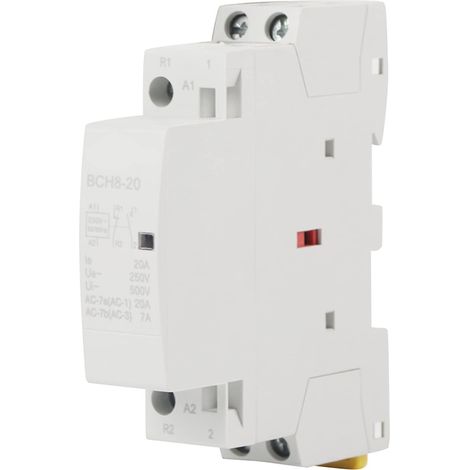 2P 1NO 1NC AC Contacteur 20A 220V Contacteur Domestique Montage sur Rail DIN Contacteur de Sécurité 50 / 60Hz (1/5)