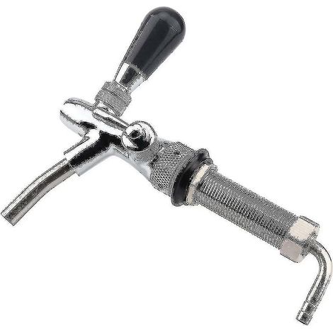 Robinet de bière pression réglable chromé avec tige de 10 cm (4 pouces) pour brassage maison, fûts et tireuses à bière artisanales. (1/3)