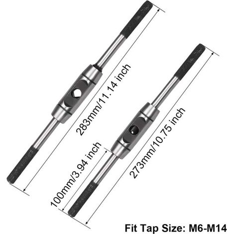 Linkshändiger, verstellbarer Gewindebohrer-Griff für metrische Gewindebohrer M6-M14, Werkzeugkörper aus Druckguss (1/5)