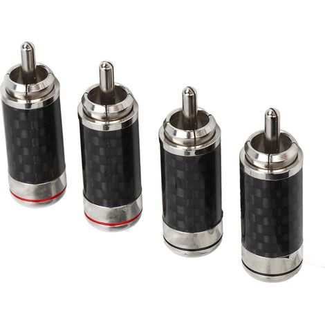 Lot de 4 câbles audio/vidéo RCA en métal, adaptateur jack, connecteur haut-parleur, transmission de signal puissante, longueur 40 mm (1/5)