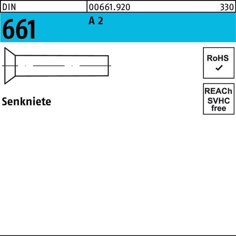 Senkniete DIN 661 3 x 16A 2 200 Stück