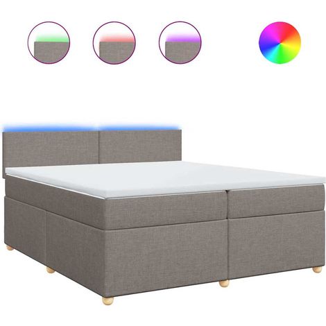 Maison Exclusive - Giroletto a Molle con Materasso Tortora 200x200 cm in Tessuto (1/5)