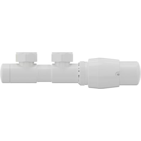 Robinet thermostatique pour radiateur LUXRAD DUO, droit, blanc