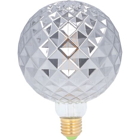 Ampoule LED G125 décorative à filament, en verre gris fumé, style vintage, avec lumière blanc chaud, idéale pour une chambre (220 V). (1/5)
