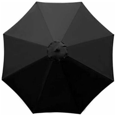 (Schwarz) Garten-Sonnenschirm, Ständer nicht enthalten, Strandschirm, Gartenschutz, geeignet für Balkone, Terrassen, Decks, Schwimmbäder (3 m Durchmesser) (1/5)