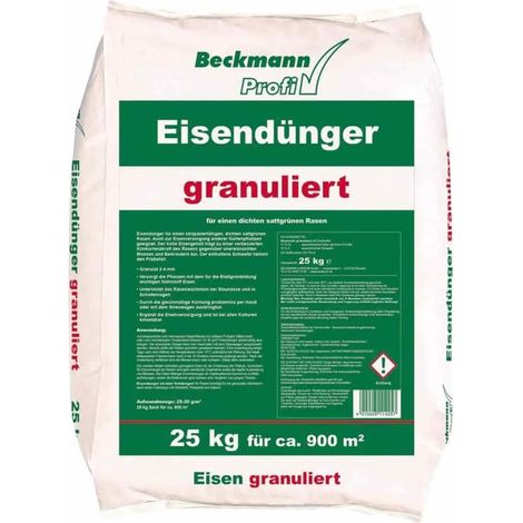 Abono césped 25 kg, granulado 2-4mm, abono hierro para 900m², césped verde (1/2)