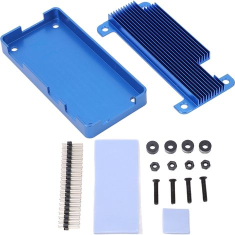 Boîtier Micro-Ordinateur en Aluminium CNC Bleu pour Raspberry Pi Zero 2W, Coque Passive Refroidissement (1/5)