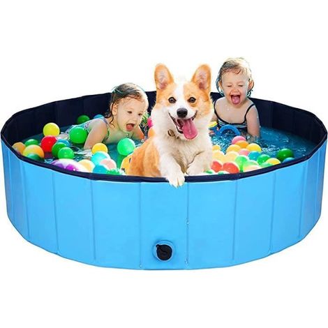 Piscine pour Chien - PVC - Bleu - 80cmx20cm - Robuste et Sécurisée (1/4)