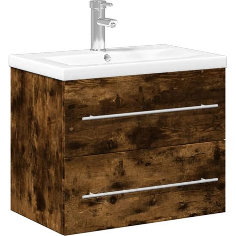 Maison Exclusive - Mobile da Bagno con Lavabo Integrato Rovere Fumo