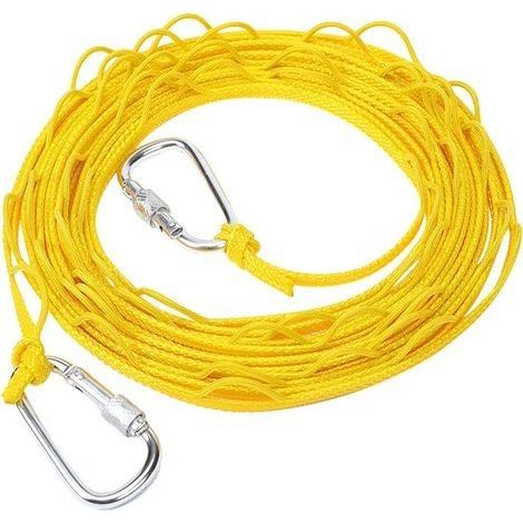 Corde à Linge Portable Rétractable Corde à Linge Ajustable Antidérapant Corde à Linge Corde antidérapante en Plein Corde à la Maison Corde à Linge Corde à Linge Coupe-Vent d'Extérieur Pour Voyage (10m (1/5)