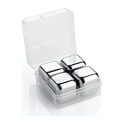 Cubetti refrigeranti in acciaio Cilio Cool in confezione da 4 pezzi, 2,5 x 2,5 x 2,5 cm (1/3)