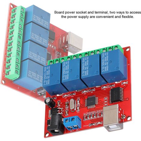 Carte d'extension de module relais intelligent USB 4 canaux 12 V pour PC (1/5)