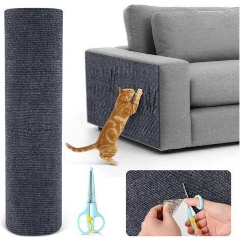 Protection Canape Chat Anti Griffe, Protecteur de Rayure Chat Protecteurs, Autocollant de Protection, Protecteur de Rayure pour Meubles Porte MurTapis Comptoirs 2mX40cm Gris (1/5)