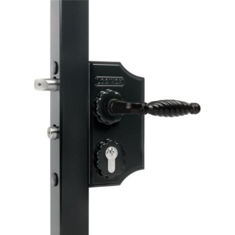 Locinox – Serrure électrique fer forgé avec coffre 160x80mm – Profils carrés 30-40mm – Pêne demi-tour réversible – Fixation 4 trous (1/2)