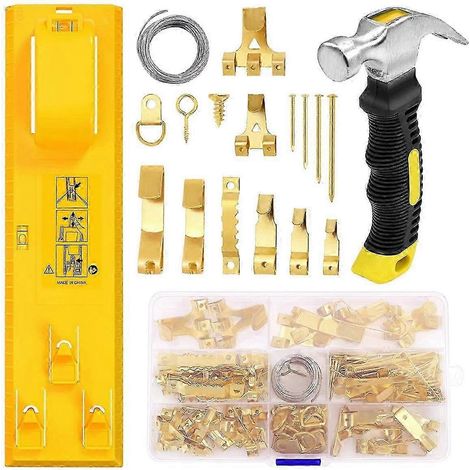Kit d'accrochage de tableaux et outil de suspension de cadres - Ensemble complet pour une fixation murale facile et une décoration intérieure réussie (1/5)