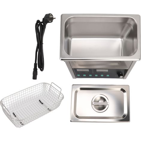Nettoyeur Ultrasonique 3L Puissance Réglable Chauffant Acier Inoxydable Machine de Nettoyage à Ultrasons pour Bijoux Prise UE 220-240V (1/5)