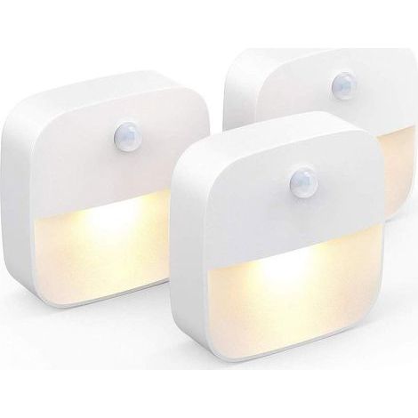 Veilleuse Led, Lampe de Nuit Murale avec Détecteur de Mouvement autocollante, Veilleuse Murale pour Salle de Bains, Chambre, Couloir, Blanc Chaud (1/5)
