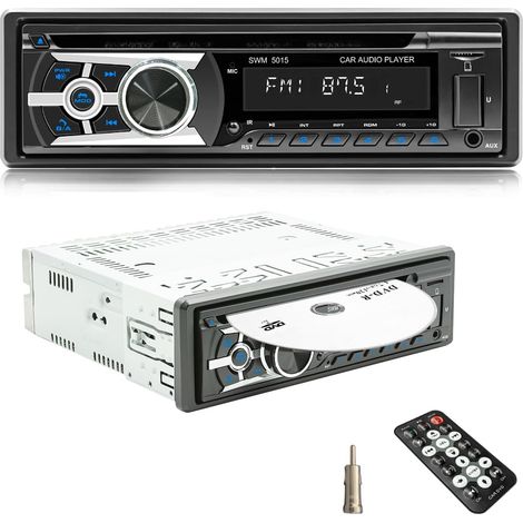 Autoradio mit freihändigem Bluetooth-CD-Player, Bluetooth 1 DIN USB/TF/MP3-Player/AUX-Eingang, FM/AM-Radio, RDS, RCA, automatische Suchfunktion, 60 W x 4, Schnellladefunktion