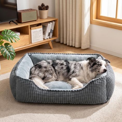 Panier Chien Moyen Taille, Lit Chien Lavable, 76x61x23cm (1/5)