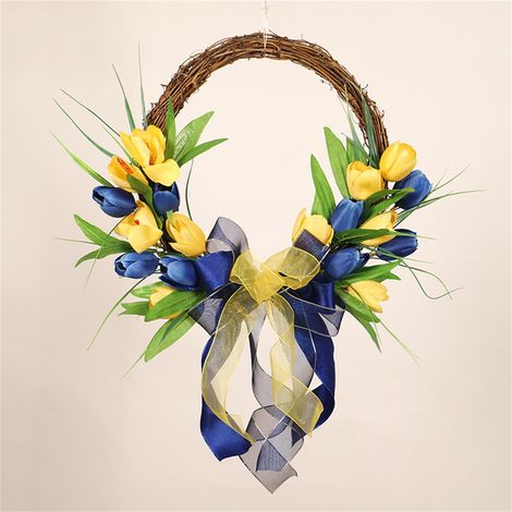 Guirlande En Forme De Coeur - 16 Pouces De Largeur X 20 Pouces De Hauteur - Pour Porte D'Entrée Mur Intérieur Extérieur Décoration Printemps Été - 1 Pièce (1/5)