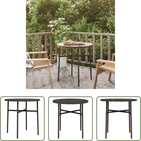 Table ronde extérieur - Table à thé Marron 45 cm Résine tressée (1/5)
