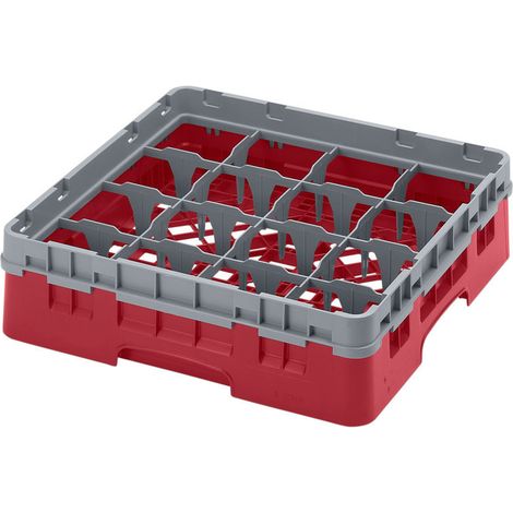 Casier de lavage haut max 9.2 cm - 50 x 50 x 14.3 cm - Groseille - Lot de 5 - Cambro
