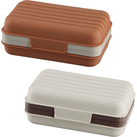 Portasapone 2 pezzi con coperchio, portasapone portatile da viaggio, portasapone impermeabile e sigillato per palestra, escursionismo, campeggio, casa, bagno