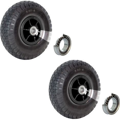 2x Sackkarrenrad 260x85 mm 3.00-4 Nabenlänge 60 mm Bollerwagenrad, Luftrad, Ersatzrad versetzt (1/5)