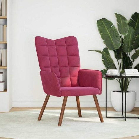 vidaXL Relaxing Chair Wine Red Velvet (1/5)