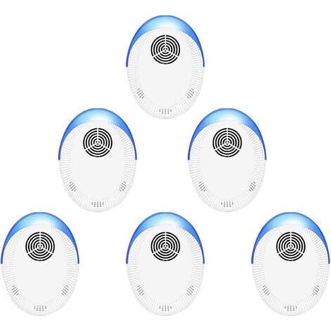 6 Pack Rodent and Insect Repellent, Ultrasonic Repellent, Non-Toxic, Odorless, Highly Effective, Powerful, White (1/5)