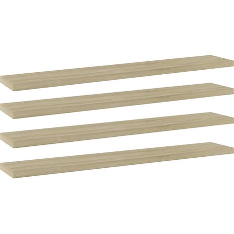 Bücherregal-Bretter 4 Stk. Sonoma-Eiche 60x10x1,5 cm
